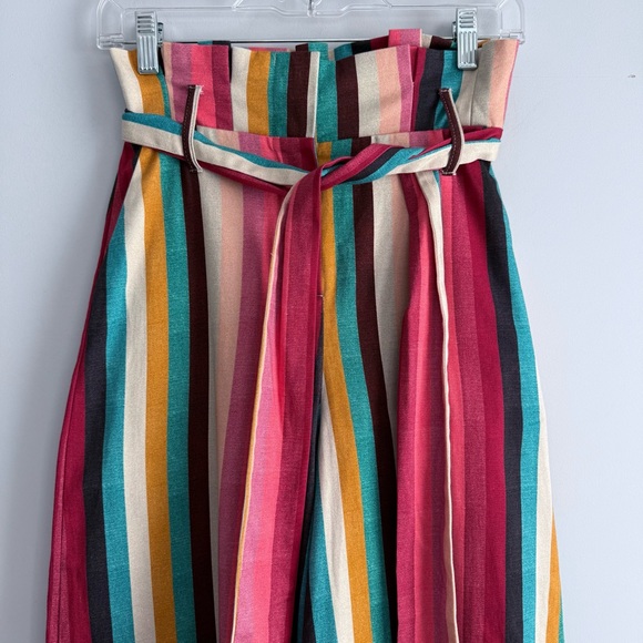 NWT Anthropologie Seen Worn Kept Striped Paperbag High Waisted Wide Leg Pants 2 - Picture 8 of 16